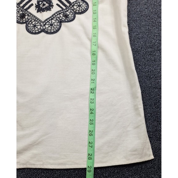 Tory Burch Embellished Embroidered Tunic Blue White Size 8‎ NWT - Picture 8 of 13